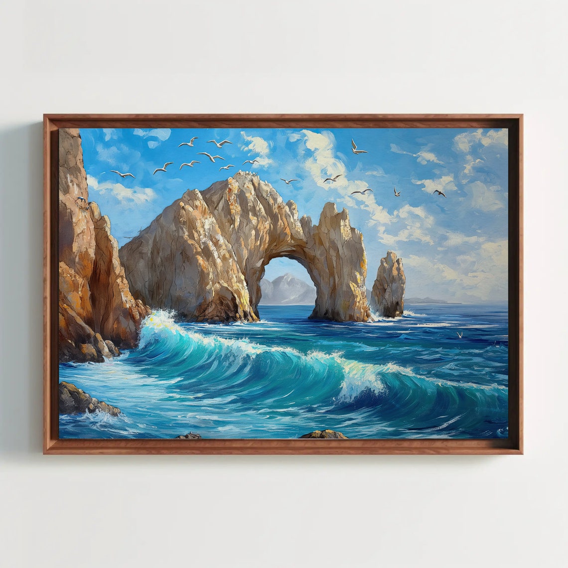 Cabo San Lucas El Arco Rock Arch Ocean Waves Oil Painting Poster - Image 3
