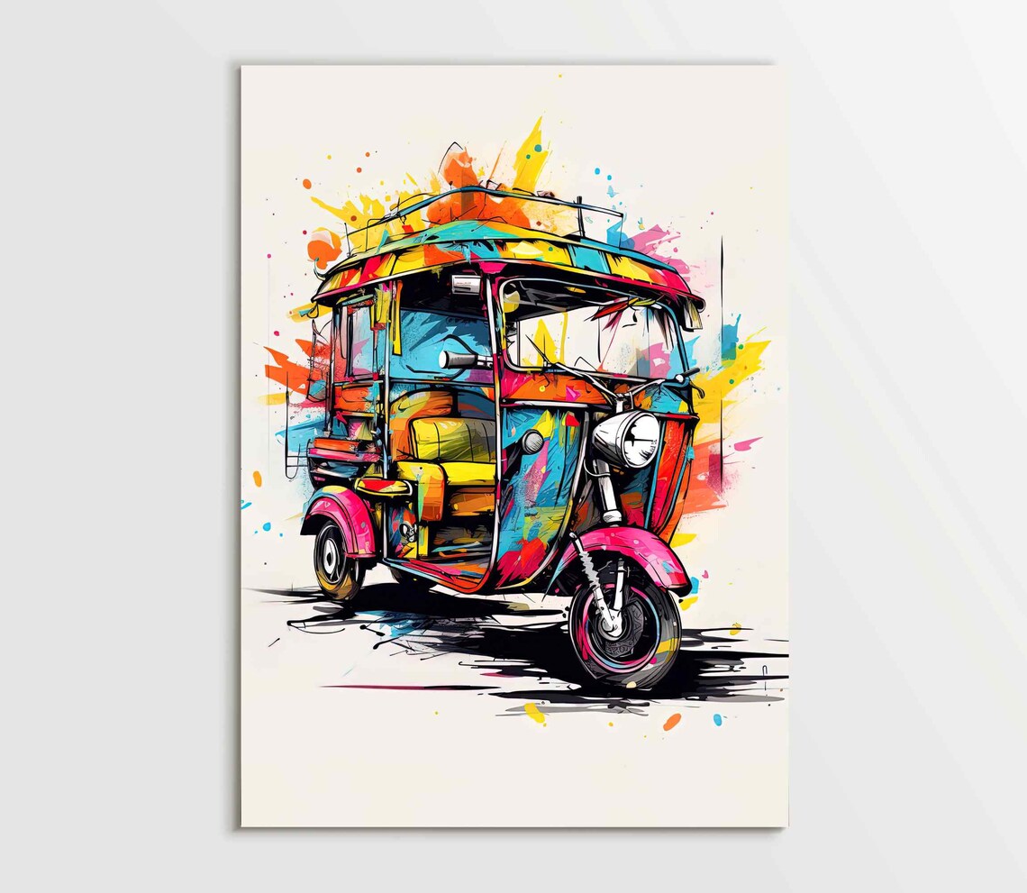 Auto Rickshaw India Art Print, Indian Travel Decor - Image 5