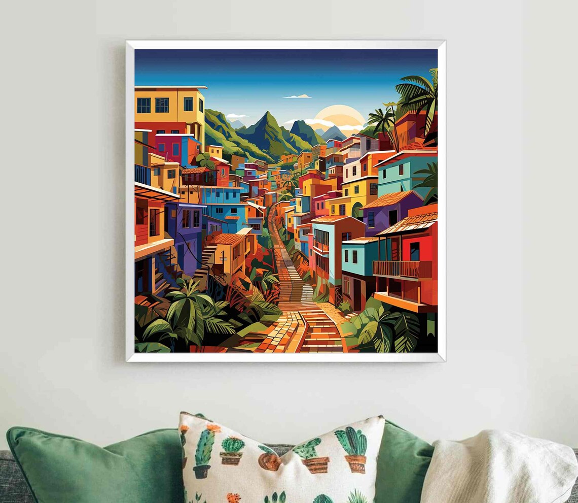 Puerto Rico Puerto Rican Town Travel Art Print - Image 5