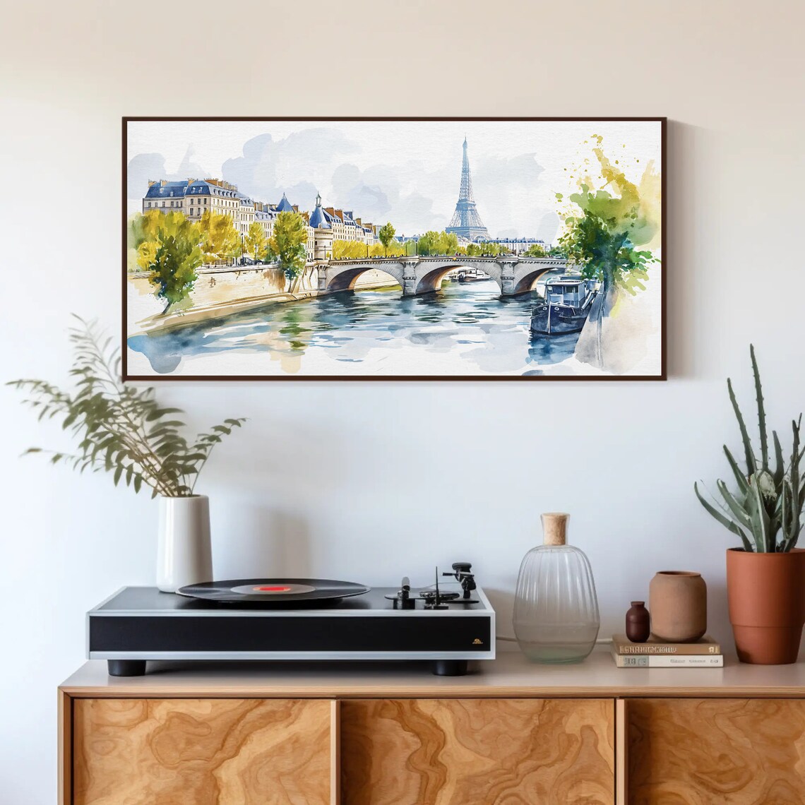 Seine River Watercolor Print, Paris Minimalist Art - Image 2