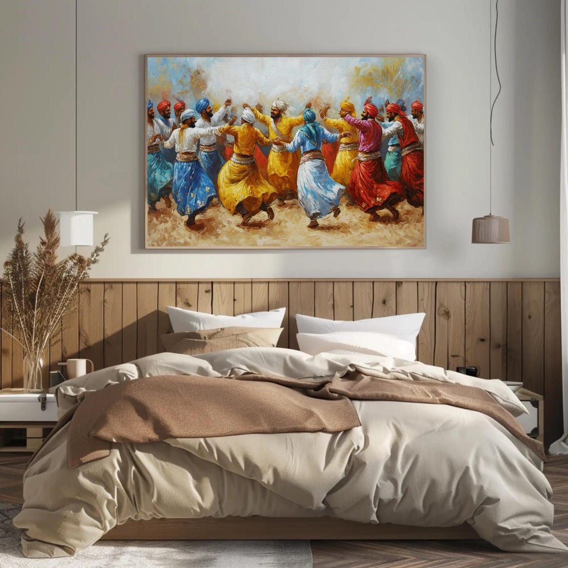 Punjabi Bhangra Dancers In Colorful Turbans Celebration Poster - Image 3
