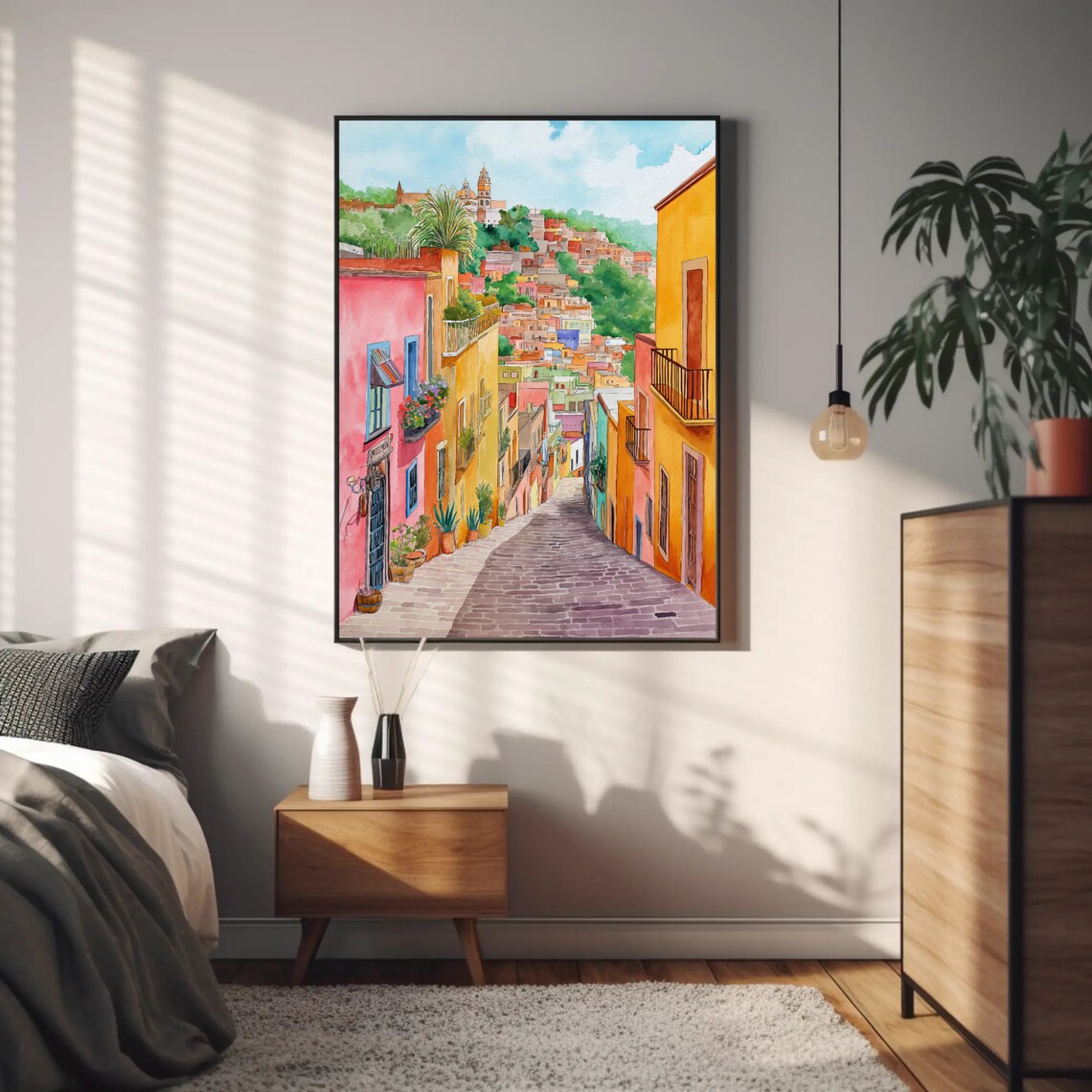 Guanajuato Mexico Colonial Street Watercolor Travel Wall Poster - Image 5