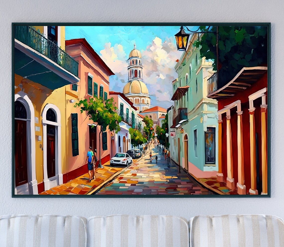 Old San Juan Oil Painting, Puerto Rico Art Print - Image 2