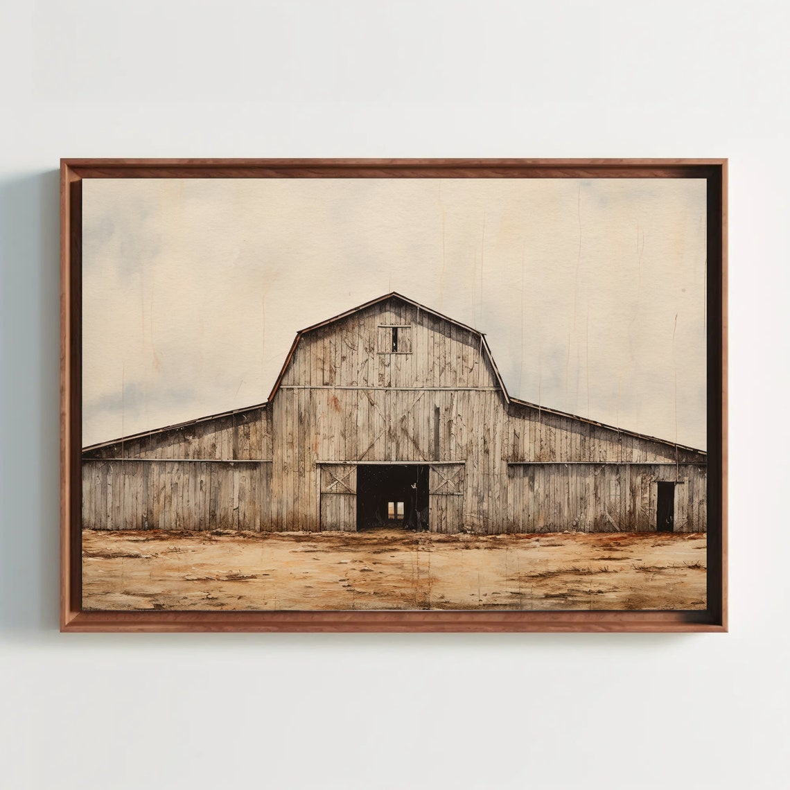 Weathered Old Barn in a Field in Farmhouse Rustic Style Poster - Image 5