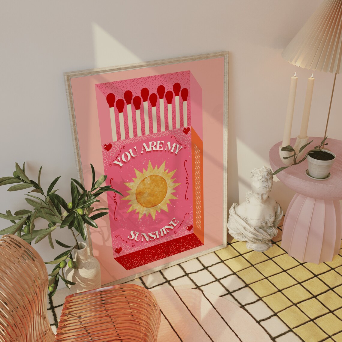 You Are My Sunshine Retro Sun Poster Print - Image 3