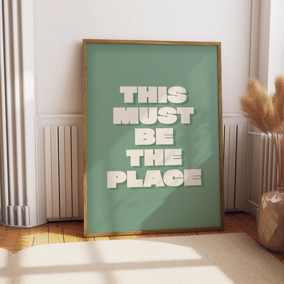 This Must Be the Place Green Welcome Sign Retro Typography Print - Image 3
