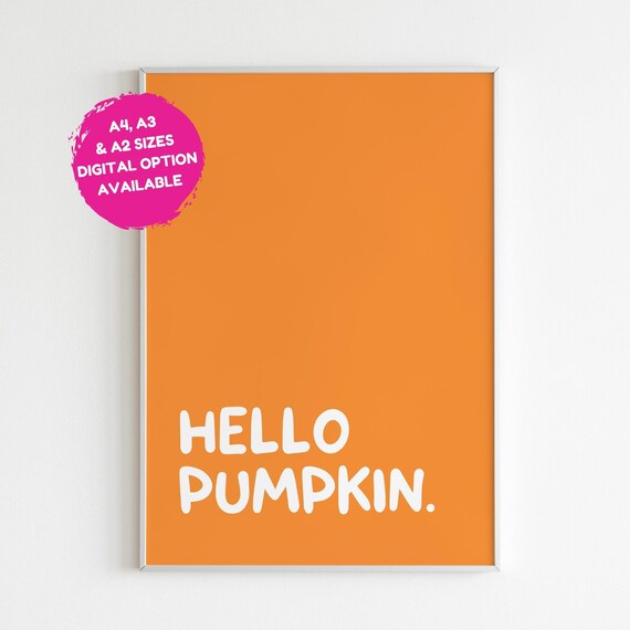 Hello Pumpkin Halloween Wall Art, Spooky Season