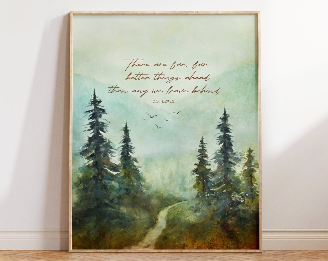 C.S. Lewis Quote, Christian Watercolor Art Print