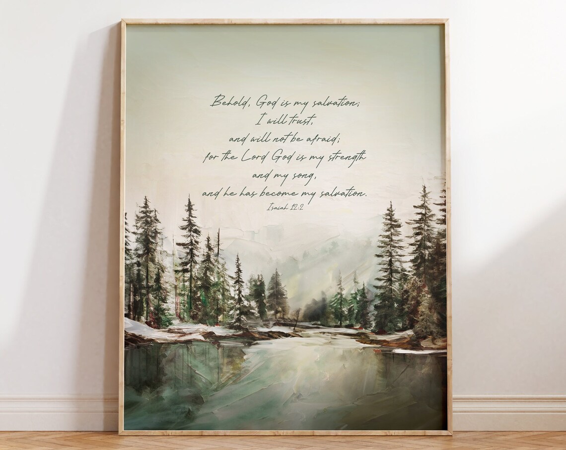 Isaiah 122 Scripture Art, Trust In God Verse