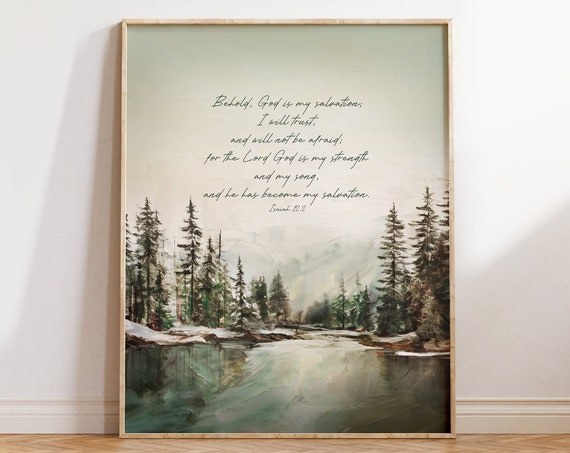 Isaiah 122 Scripture Art, Trust In God Verse
