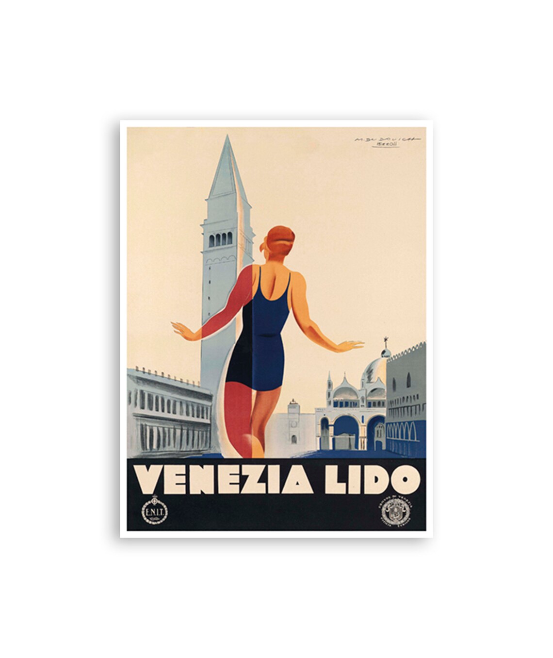 Venezia Lido Vintage Travel Poster Art Print