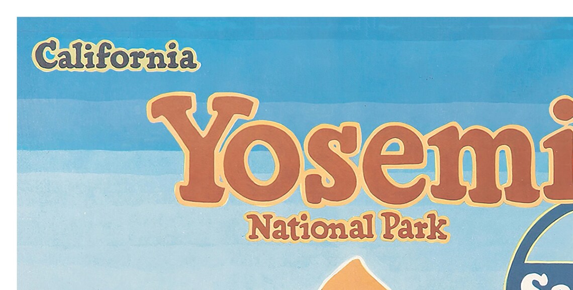 California Yosemite National Park Vintage Santa Fe Railroad Poster - Image 2