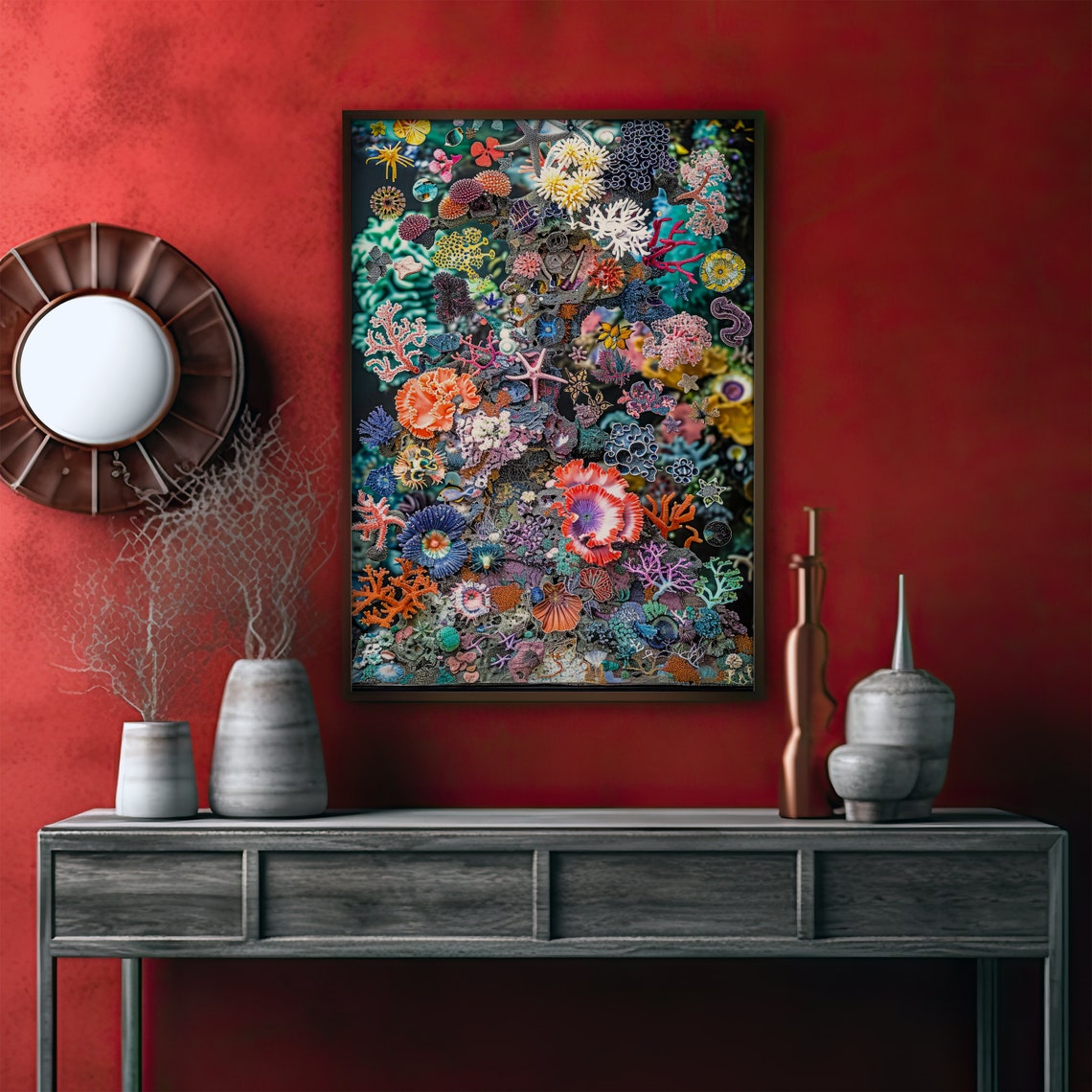 Vibrant Coral Reef Underwater Ecosystem Colorful Ocean Life Poster - Image 2