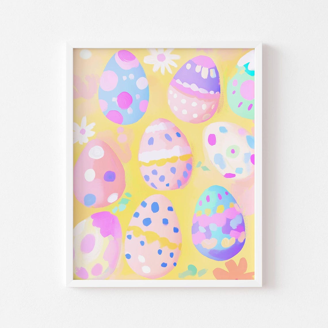 Pastel Easter Eggs Pattern With Colorful Decorated Eggs Poster