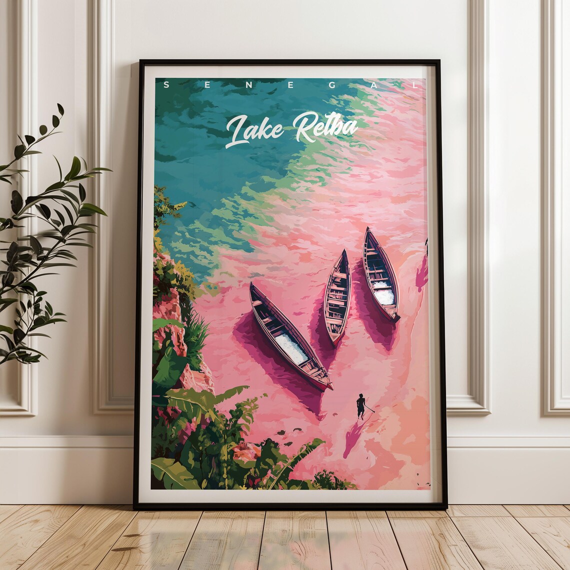 Lake Retba Travel Poster, Senegal Wall Art
