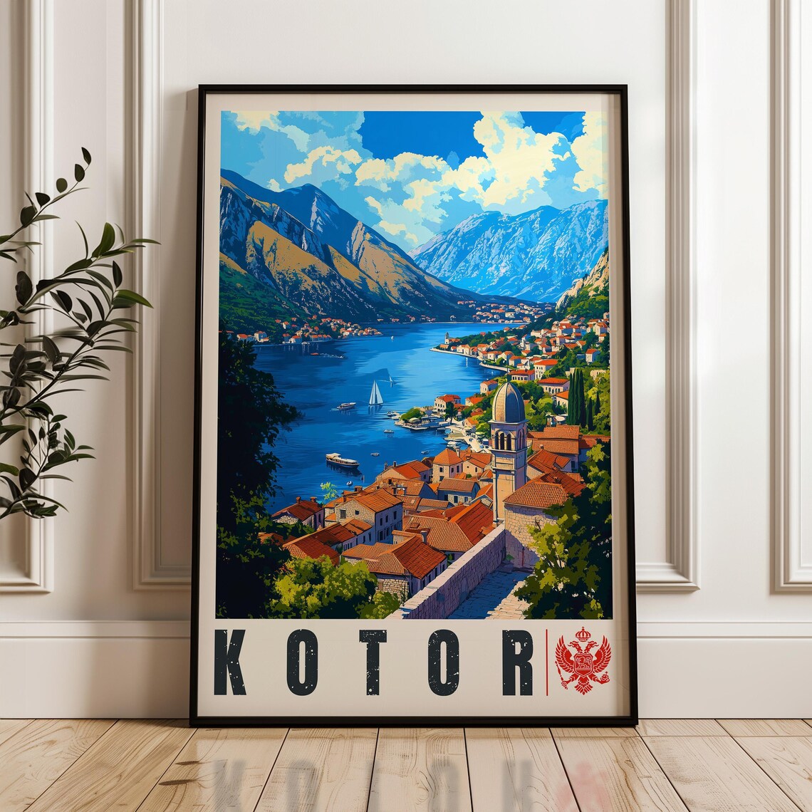 Kotor Montenegro Travel Poster, Balkan Wall Art Print