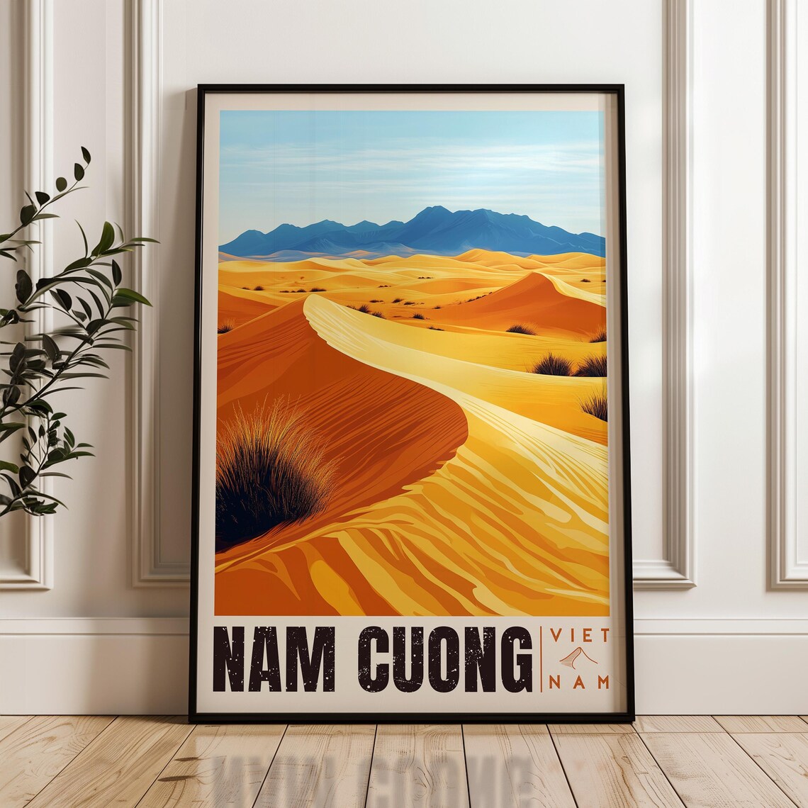 Nam Cuong Vietnam Golden Desert Sand Dunes Scenic Landscape Poster