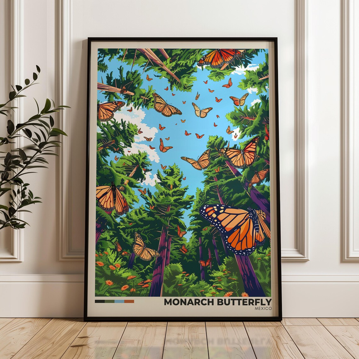 Monarch Butterfly Mexico Travel Poster Art Print