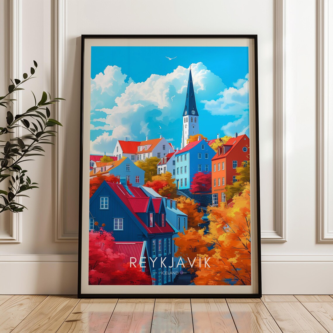 Reykjavik Travel Poster, Iceland Art Print