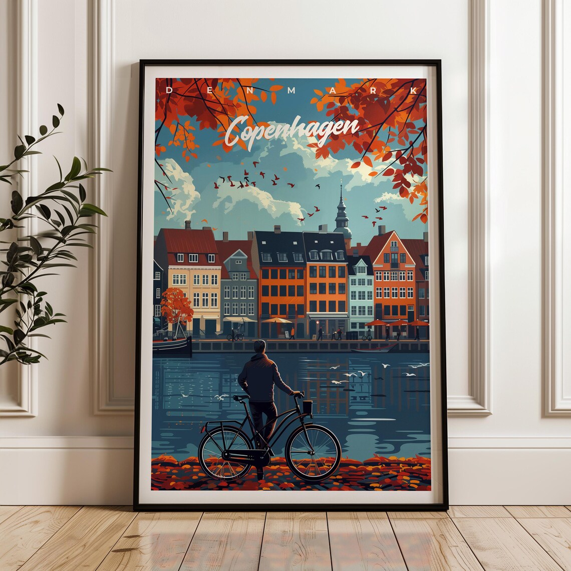 Copenhagen Denmark Office Decor Travel Poster