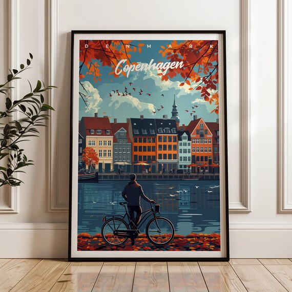 Copenhagen Denmark Office Decor Travel Poster