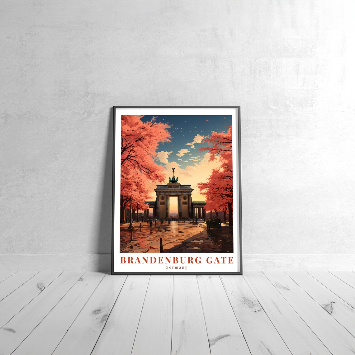 Brandenburg Gate Vintage Travel Poster, Germany