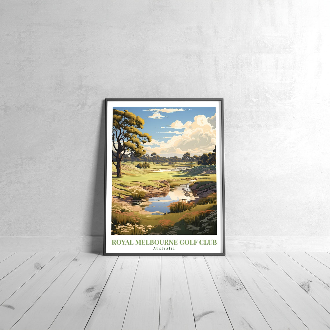 Royal Melbourne Golf Club Australia Fairway Vintage Travel Poster