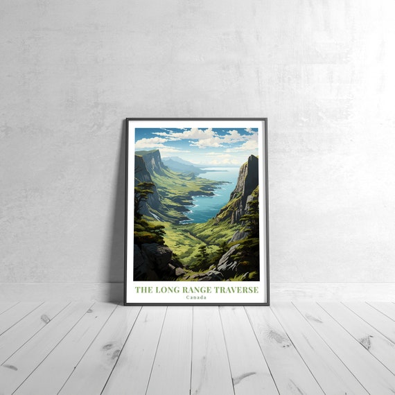 The Long Range Traverse Vintage Travel Poster Retro Canada Art Print Colorful Home Decor Wall Unique Gift