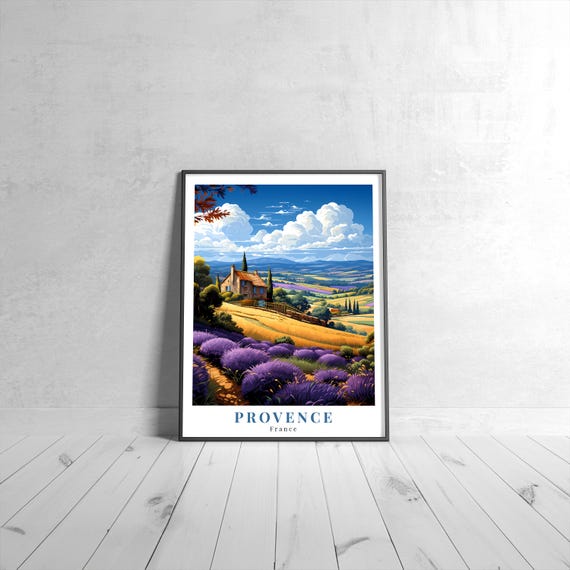 Provence Vintage Travel Poster Retro France Art Print Colorful Home Decor Wall Unique Gift