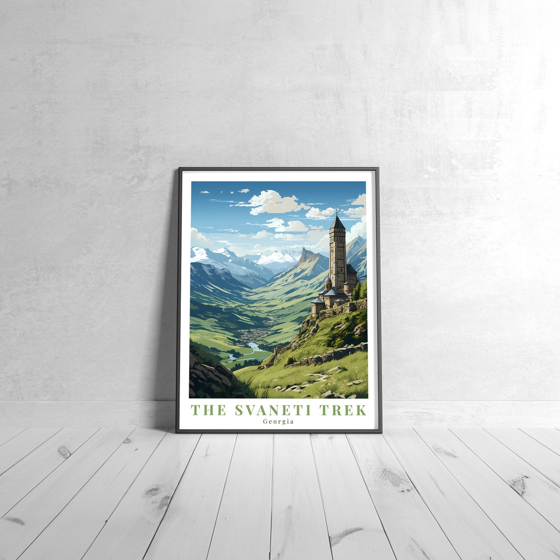 The Svaneti Trek Vintage Travel Poster