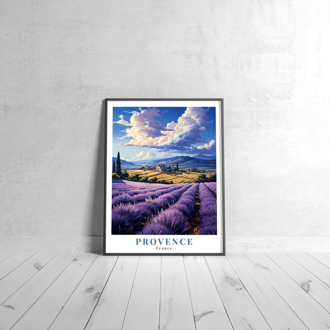 Provence France Lavender Fields Vintage Retro Travel Wall Poster