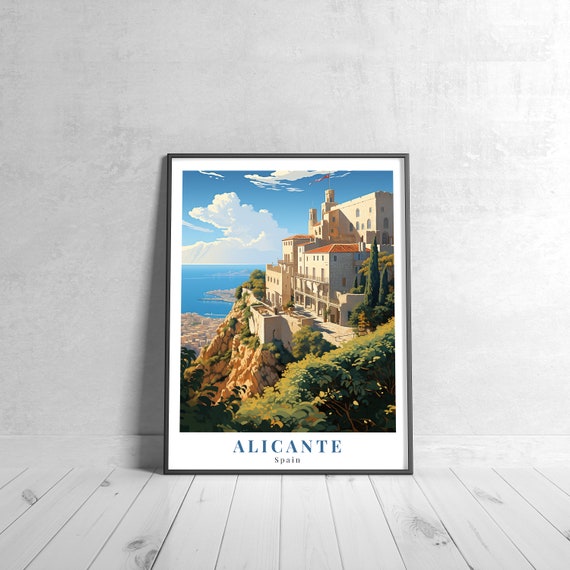Alicante Vintage Travel Poster Retro Spain Art Print Colorful Home Decor Wall Unique Gift