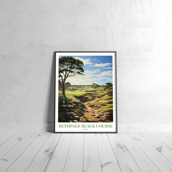 Bethpage Black Golf Course USA Vintage Travel Style Art Poster