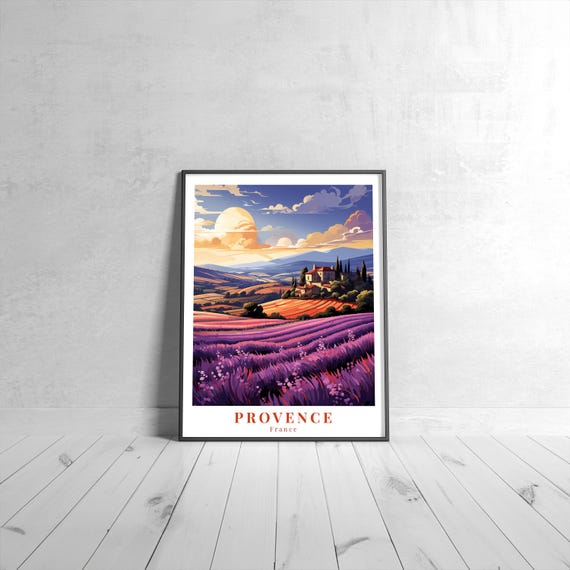 Provence Vintage Travel Poster Retro France Art Print Colorful Home Decor Wall Unique Gift