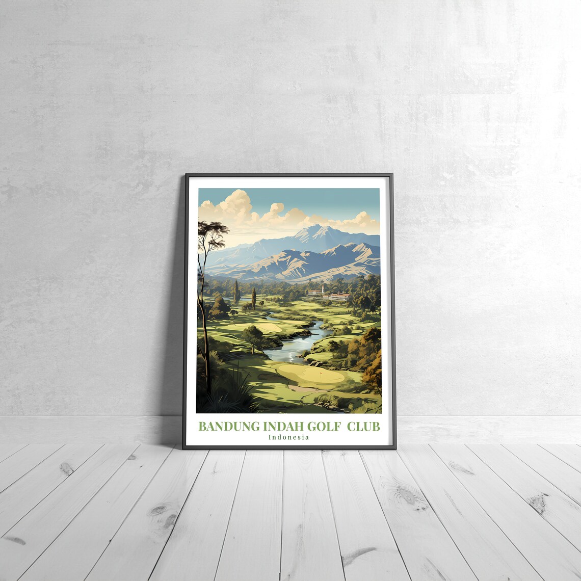 Bandung Indah Golf Club Indonesia Course Scenic Travel Poster