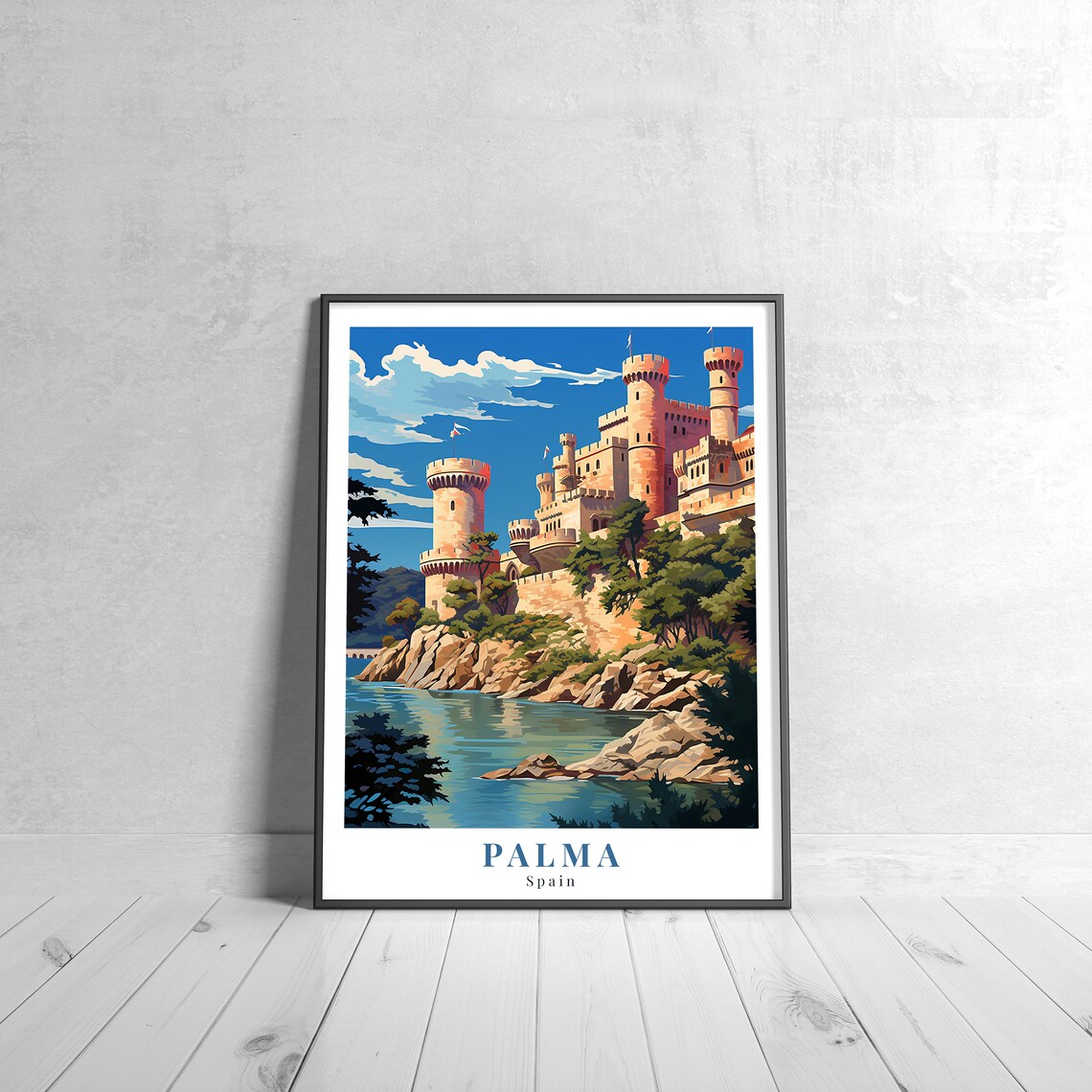 Palma Vintage Travel Poster, Retro Spain