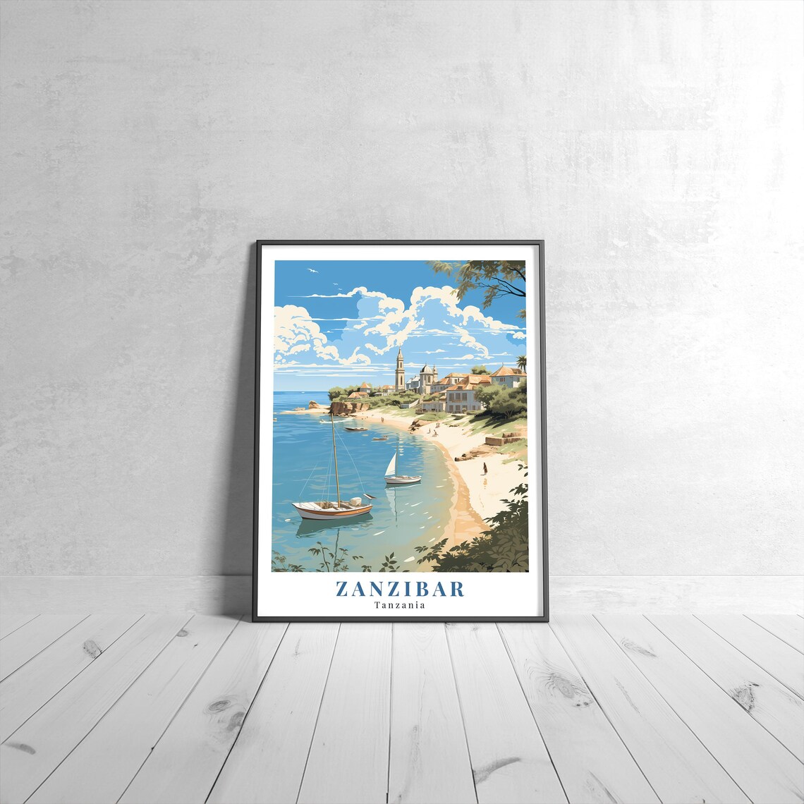 Zanzibar Vintage Travel Poster, Tanzania Art Print