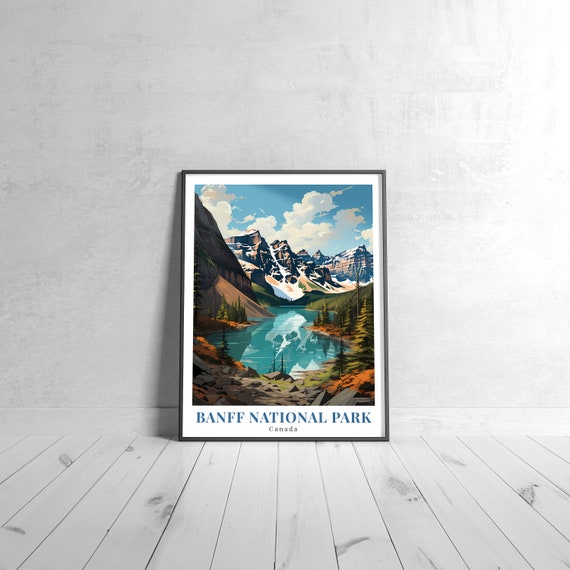 Banff National Park Vintage Travel Poster Retro Canada Art Print Colorful Home Decor Wall Unique Gift