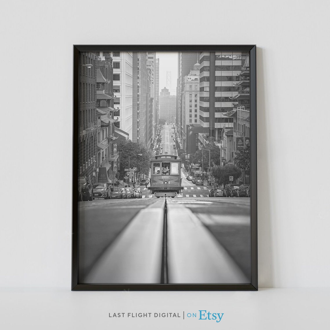 California San Francisco Cable Car Steep Street Chinatown Ride Poster