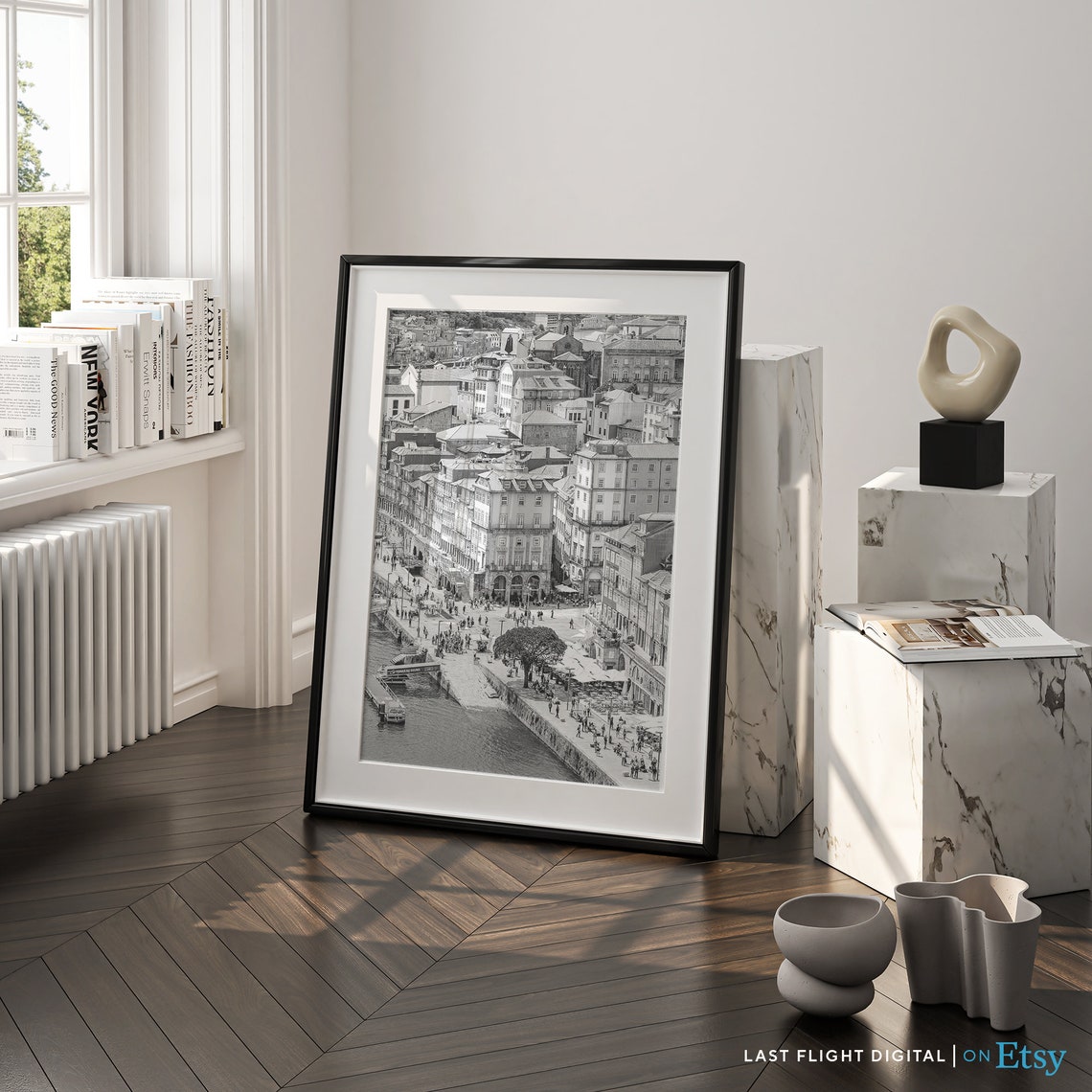 Portugal Print Porto Poster Cityscape Porto Print Portugal Poster Wall Art Europe Black And White Photography City Streets Skyline - Image 4