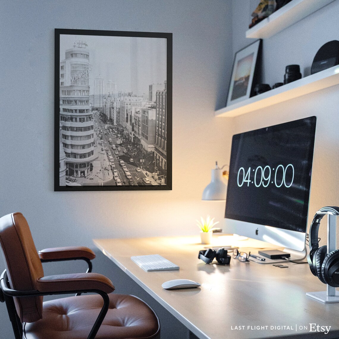 Madrid Travel Poster, Spain City Streets Cityscape - Image 2