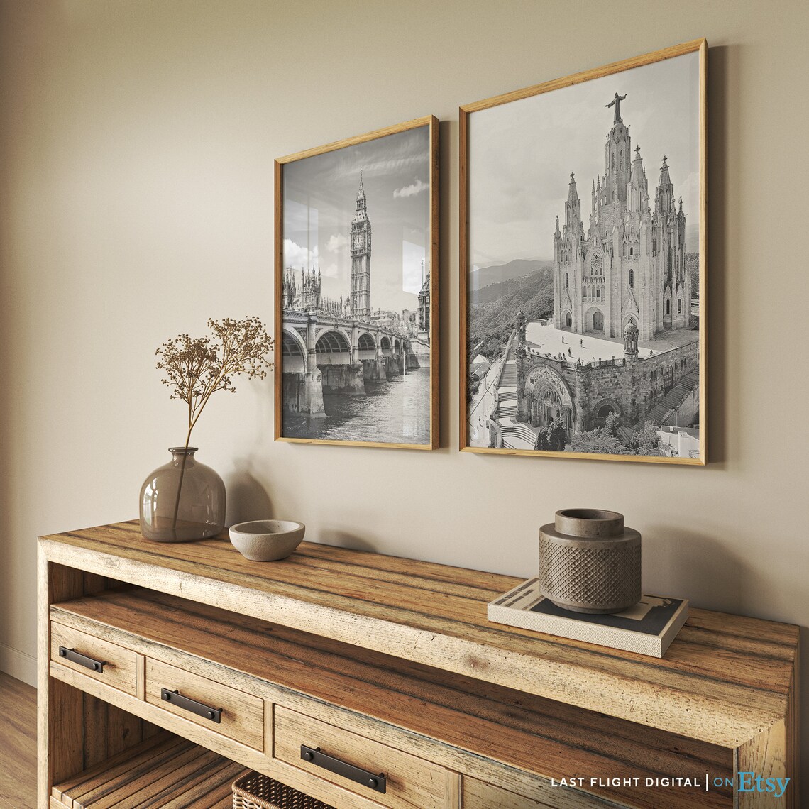Barcelona Cathedral Travel Poster, Spain Cityscape - Image 4