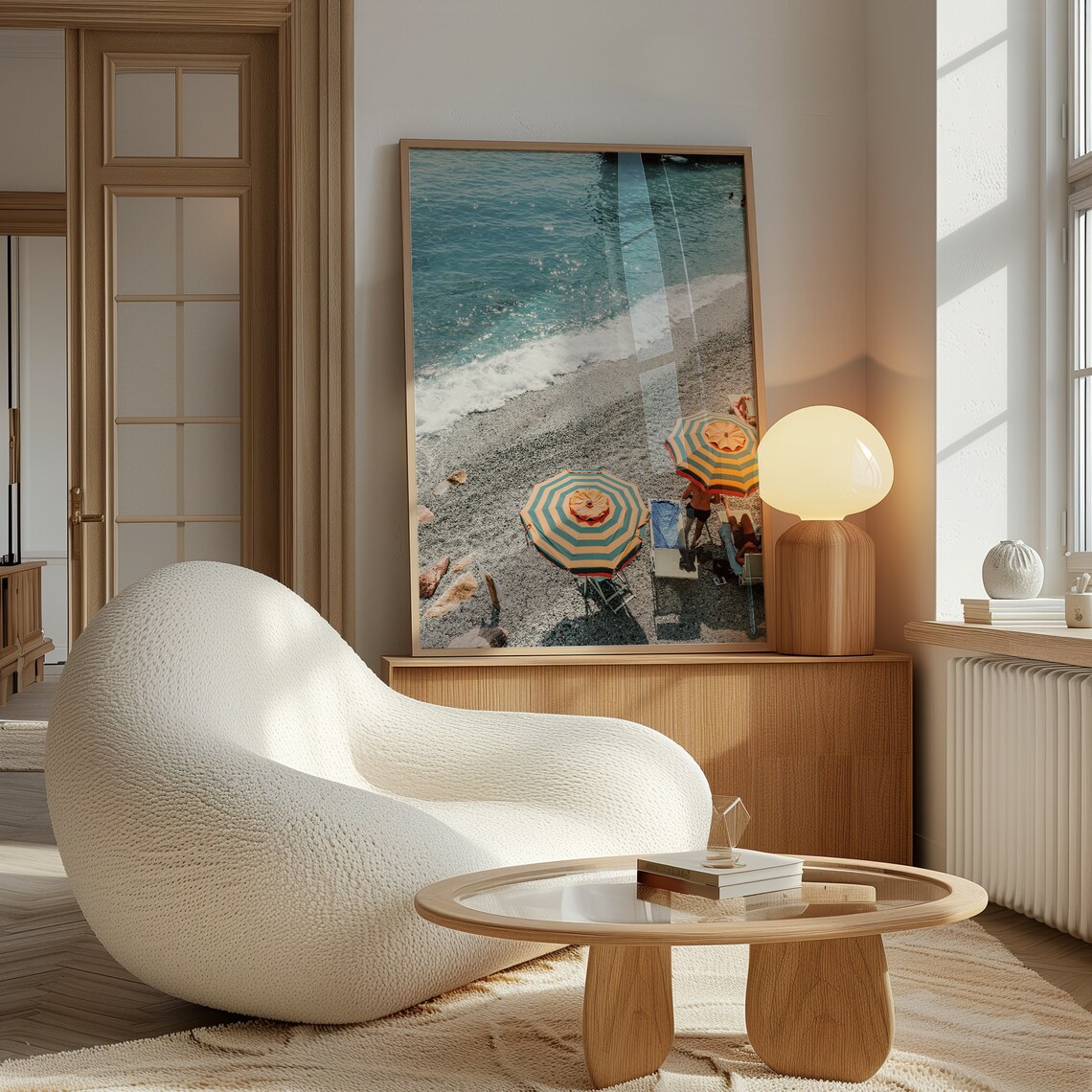 Cinque Terre Italy Beach Travel Poster, Coastal Scene - Image 2