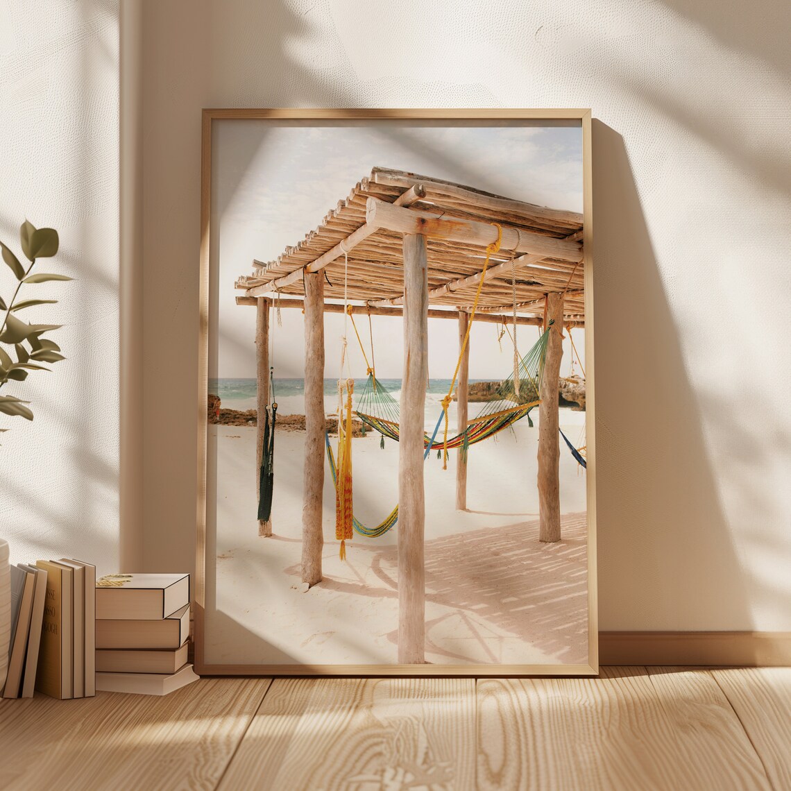 Hammock On The Beach Mexico, Coastal Travel Poster - Image 4