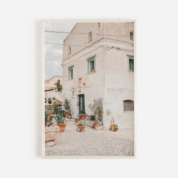 Italy Villa Wall Art White Orange Art Mediterranean Architecture Italy Photography Modern Villa Poster Puglia Wall Art
