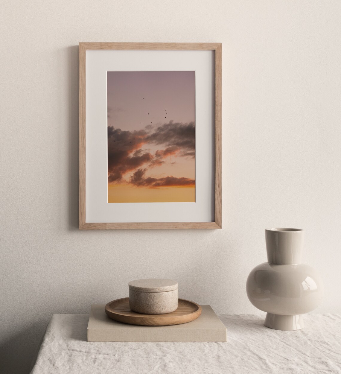 Sunset Cloud Pastel Boho Beach Art Print - Image 2