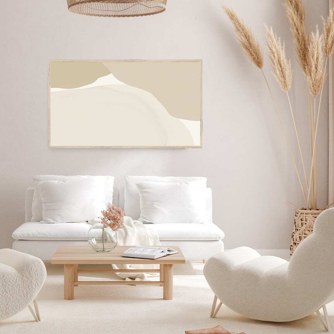 Abstract Beige Neutral Art Print for Frame TVs - Image 2
