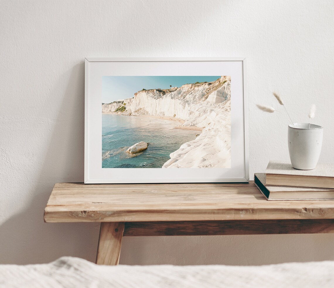 White Cliff Beach Milos Greece Coastal Art Print - Image 4