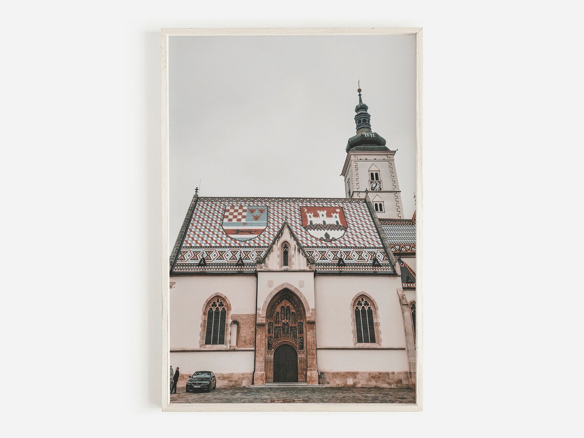St Marks Church Tiled Roof Zagreb Old Town Croatia Heritage Poster