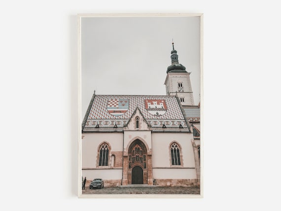 St Marks Church Tiled Roof Zagreb Old Town Croatia Heritage Poster